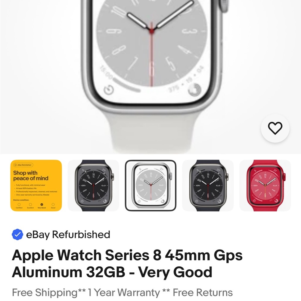 Apple Smartwatch Series 8 - Silver Aluminum